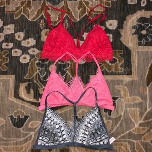 Lot of 3 Victoria’s Secret Large Barlette Pink Red